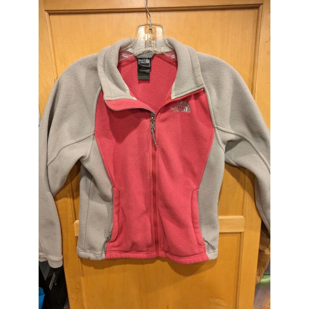 The North Face Jacket Women's XS Pink/Gray Fleece Full Zip Collared Neck‎ Womens
